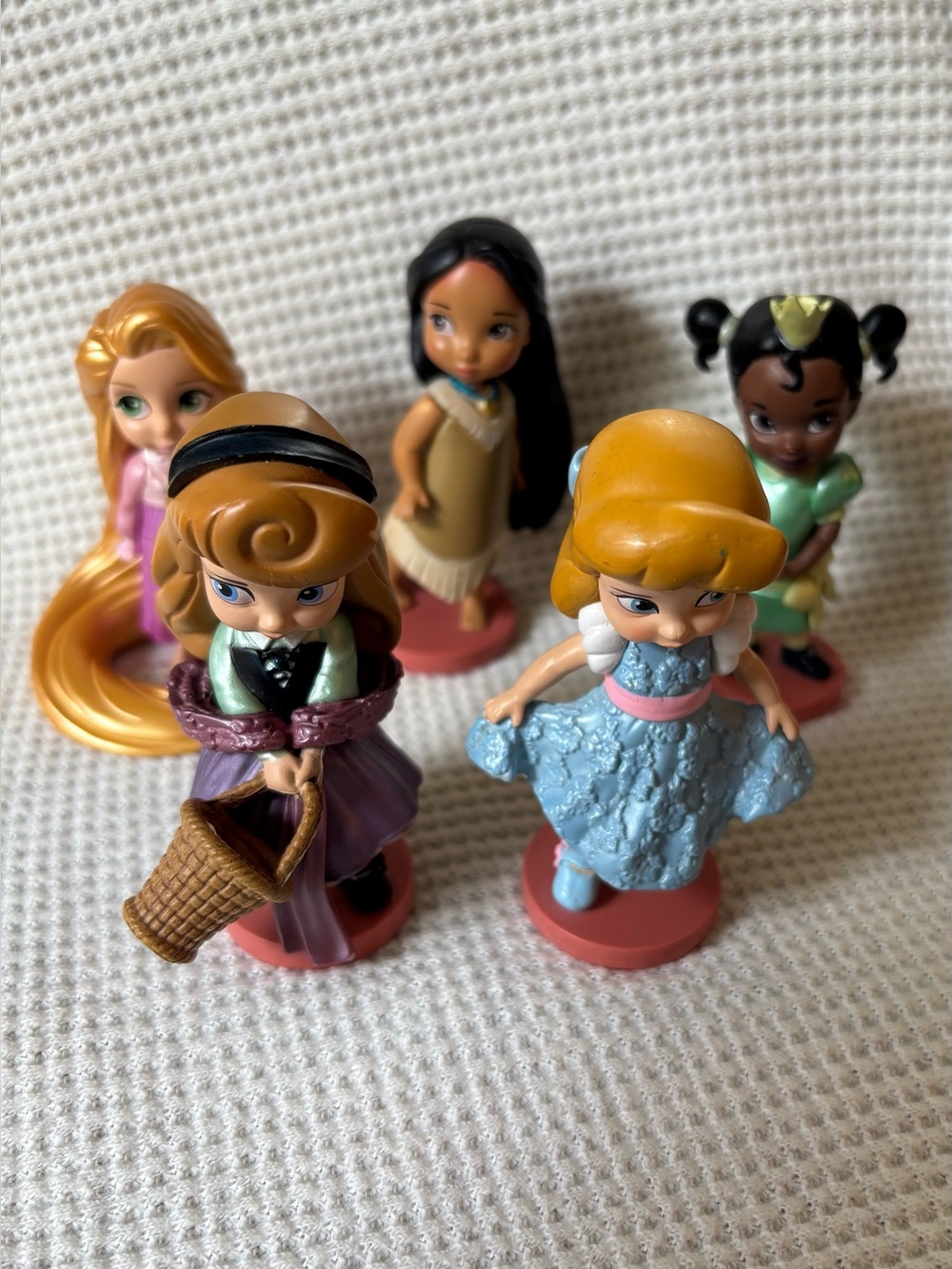 Disney ANIMATORS Princess AURORA RAPUNZEL CINDERELLA TIANA Pocahontas figures